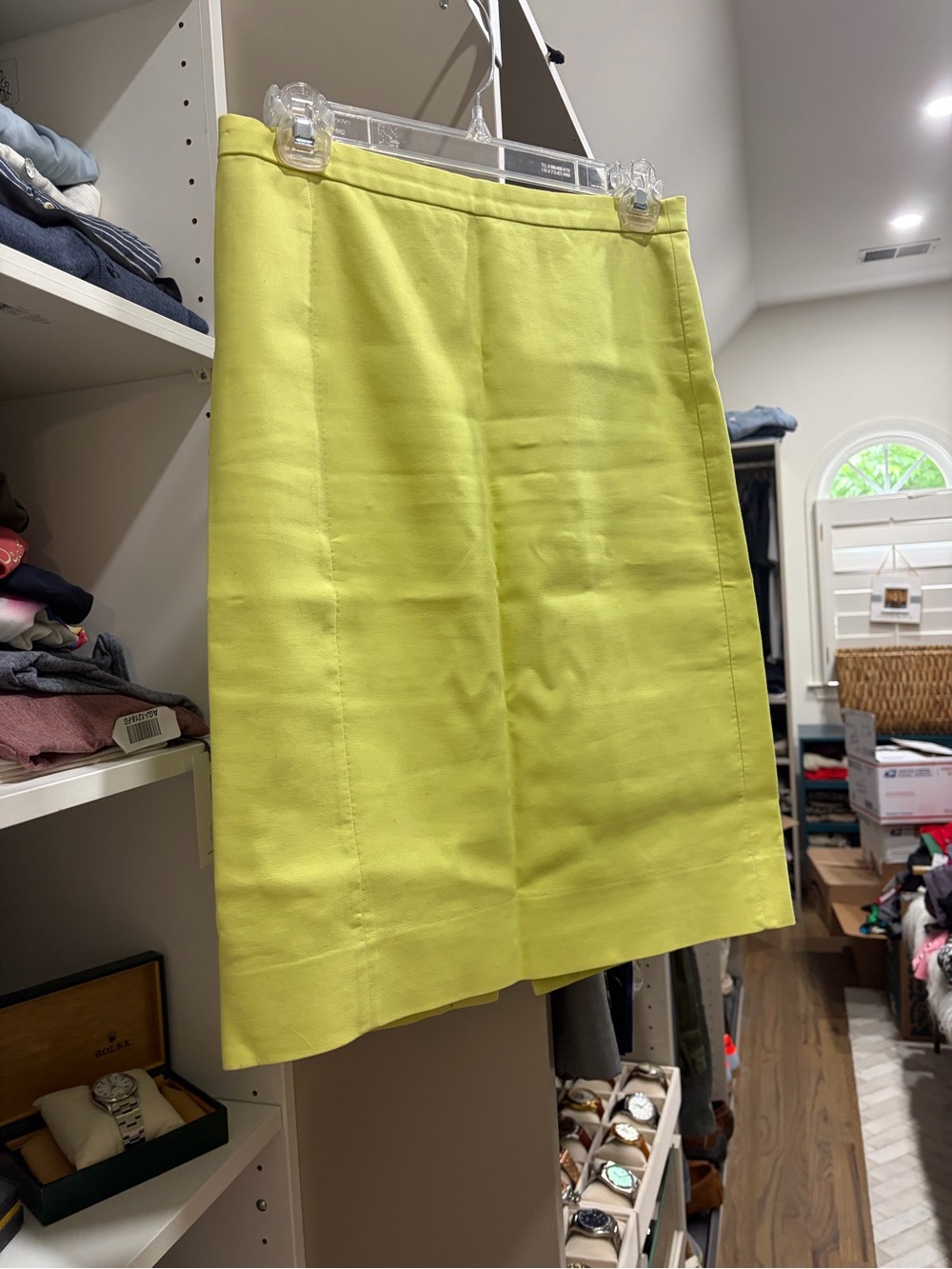 J. Crew Green/Yellow Pencil Skirt